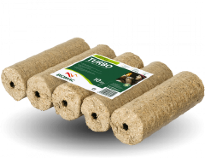 BIOMAC Holzbriketts TURBO hell, Ø 90 mm, mit Loch